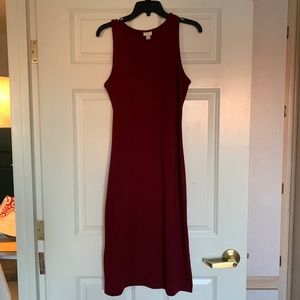 Maroon Midi Dress